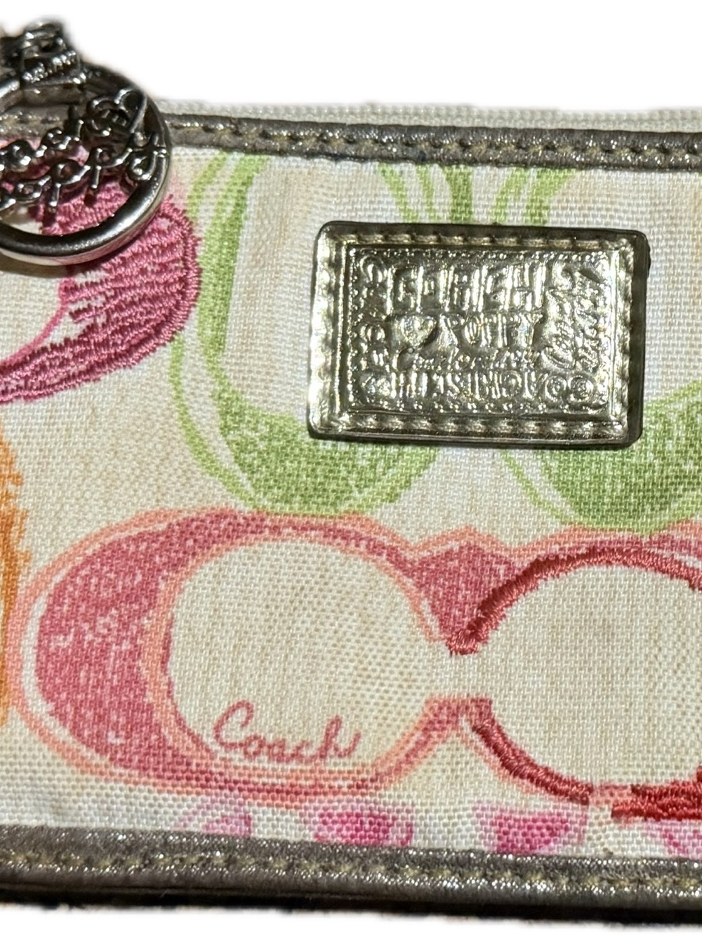 Coach Poppy Signature Canvas Mini ID wallet